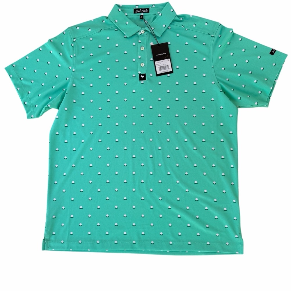 NWT Bad Birdie Men's Aim Point Dusty Jade Pique Polo Golf Shirt Size XL